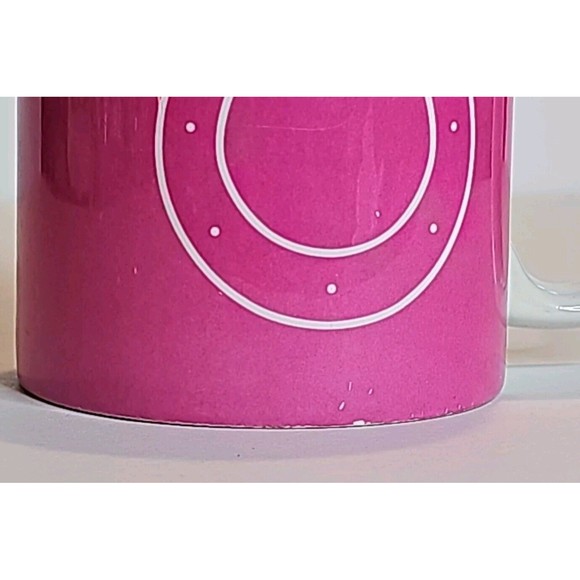 Colts Pink/ White Horseshoe Logo Mug  (please see photos for spots in glazing) - Picture 4 of 6